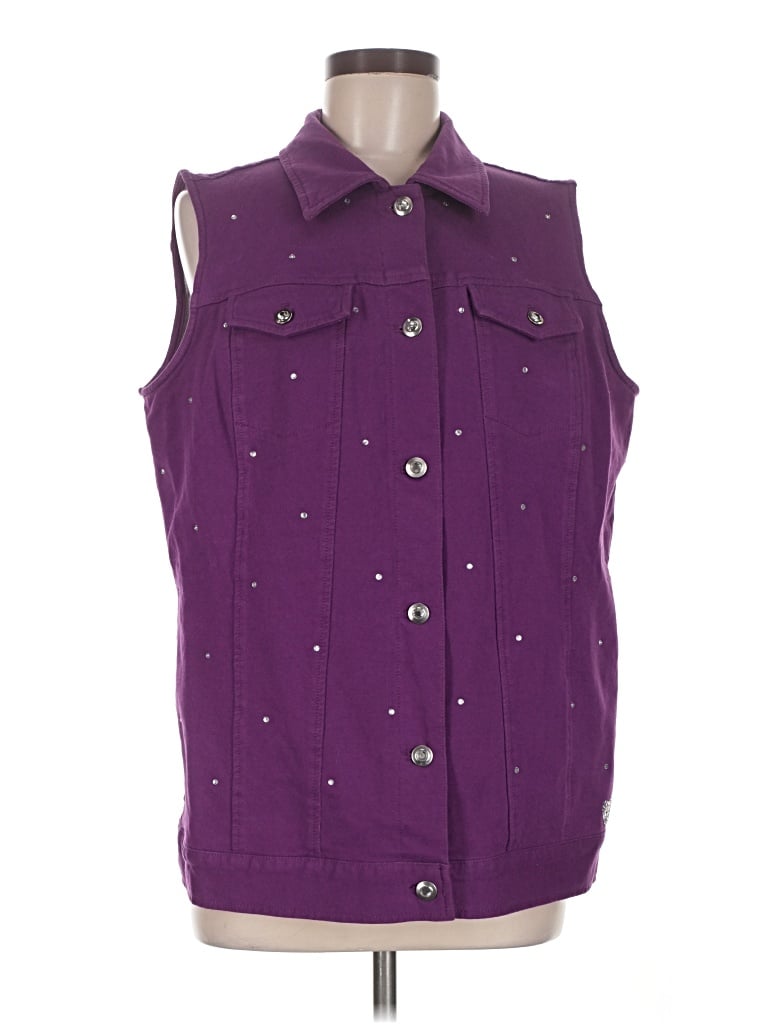 Pre-owned Quacker Factory Vest In Purple