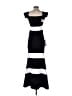 Xscape Stripes Black Casual Dress Size 2 - photo 2