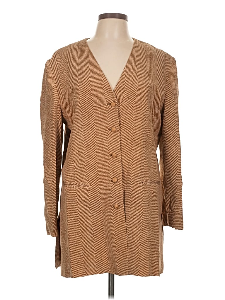 Pre-owned Dana Buchman Coat In Tan