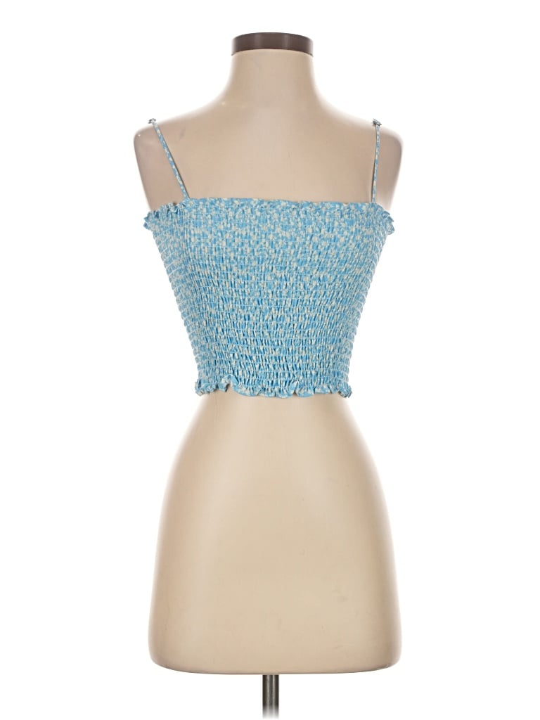 Pre-owned Resa Sleeveless Top Blue Sweetheart Neckline Tops