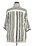 Hannah 100% Rayon Stripes Silver 3/4 Sleeve Button-Down Shirt Size 2X - photo 2