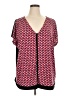 Worthington Red Short Sleeve Blouse Size XL (estimated) - photo 1