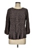 Ann Taylor 100% Polyester Graphic Black Brown 3/4 Sleeve Blouse Size M - photo 1