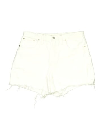 Madewell Curvy High-Rise Denim Shorts in Tile White (view 1)