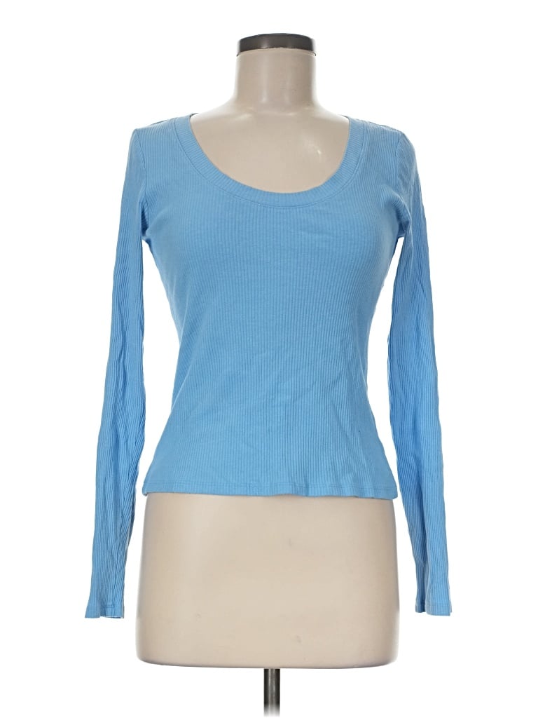 Pre-owned Monki Long Sleeve T-shirt In Blue