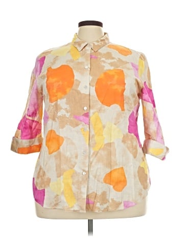 Chico's 3/4 Sleeve Button-Down Shirt (view 1)