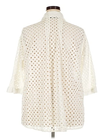 Jones Studio 3/4 Sleeve Button-Down Shirt (view 2)