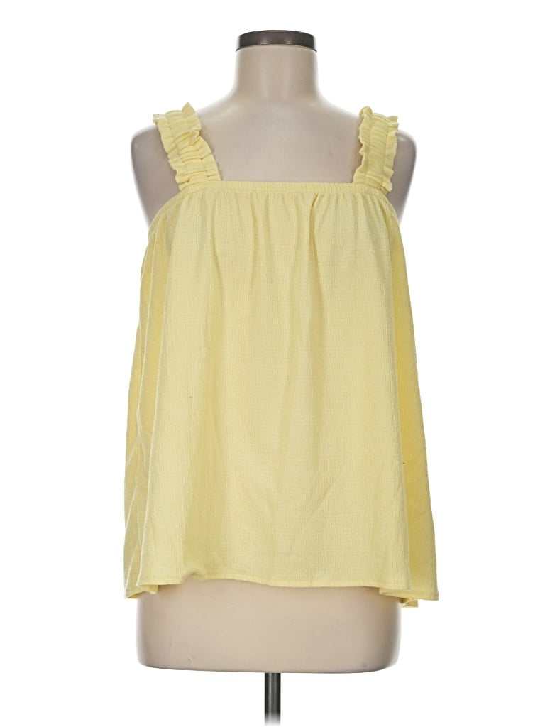 Pre-owned Olivia Sky Sleeveless Blouse In Yellow