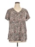 Evri 100% Polyester Tweed Gray Short Sleeve T-Shirt Size 0X - photo 1