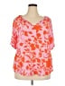 Talbots 100% Viscose Orange Short Sleeve Blouse Size 2X - photo 1