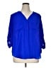 Torrid 100% Polyester Blue 3/4 Sleeve Blouse Size 1X Plus (1) - photo 1