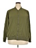 TWO by Vince Camuto 100% Polyester Solid Green Track Jacket Size 2X - photo 1