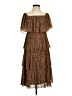 Entro 100% Polyester Animal Print Brown Cocktail Dress Size 4 - photo 1