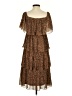 Entro 100% Polyester Animal Print Brown Cocktail Dress Size 4 - photo 2
