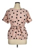 Worthington Polka Dots Pink Short Sleeve Blouse Size XL - photo 1
