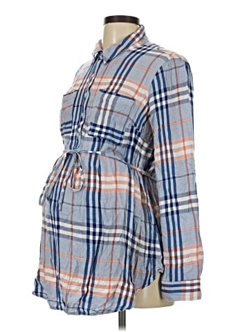 Isabel Maternity Long Sleeve Button-Down Shirt (view 1)