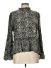 THML 100% Polyester Animal Print Black Long Sleeve Blouse Size L - photo 1