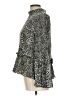 THML 100% Polyester Animal Print Black Long Sleeve Blouse Size L - photo 5