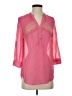 Vanity 100% Polyester Pink 3/4 Sleeve Blouse Size S - photo 1