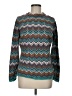 Winter Silks 100% Cotton Chevron-herringbone Teal Pullover Sweater Size M - photo 1