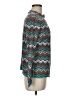 Winter Silks 100% Cotton Chevron-herringbone Teal Pullover Sweater Size M - photo 4