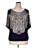 Alfani 100% Polyester Purple Short Sleeve Blouse Size 0XW - photo 1