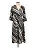 Robbie Bee 100% Polyester Stripes Gray Casual Dress Size S - photo 1