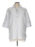 Ellen Tracy Silver 3/4 Sleeve Button-Down Shirt Size L - photo 1
