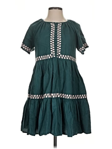 Madewell Embroidered Linen-Blend Flutter-Sleeve Mini Dress (view 1)