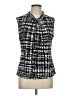 Tahari Camo Chevron-herringbone Graphic Houndstooth Black Sleeveless Blouse Size L - photo 1