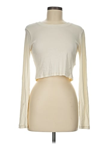 Madewell Fine Ribbed Supercrop Crewneck Long-Sleeve Tee (view 1)