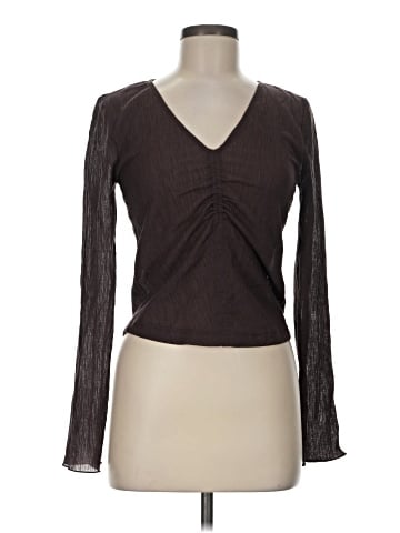 Madewell Semi-Sheer Shirred V-Neck Top (view 1)