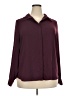 Halogen 100% Polyester Burgundy Long Sleeve Blouse Size XXL - photo 1