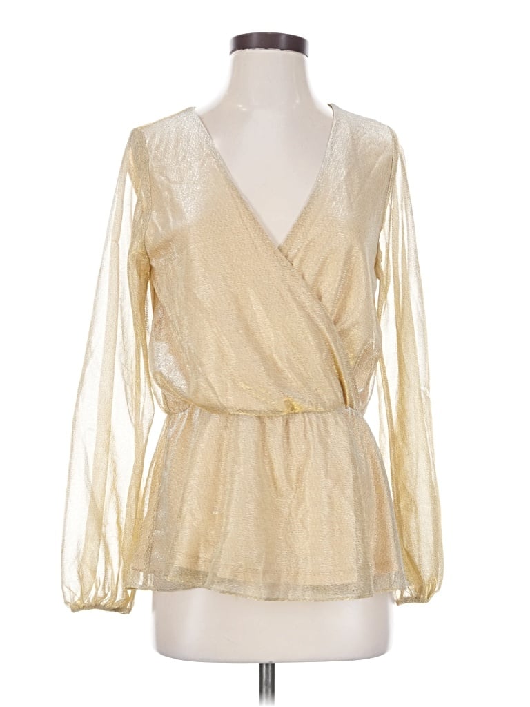 Nsr Long Sleeve Blouse In Gold
