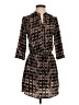 Eight Sixty 100% Polyester Print Brown Casual Dress Size S - photo 1