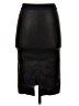 Set 100% Leather Solid Black Leather Skirt Size 4 - photo 2