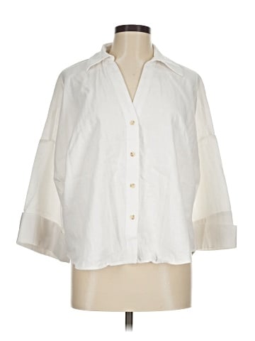 Zara 3/4 Sleeve Button-Down Shirt (view 1)