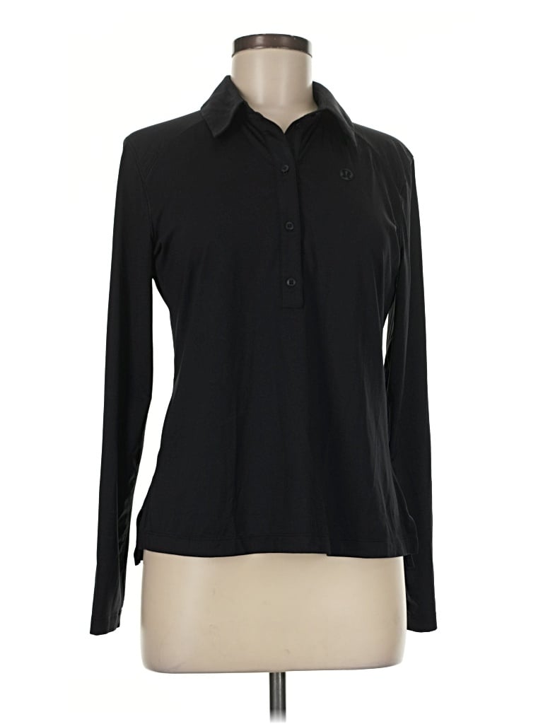 Pre-owned Lululemon Athletica Long Sleeve Blouse In Black