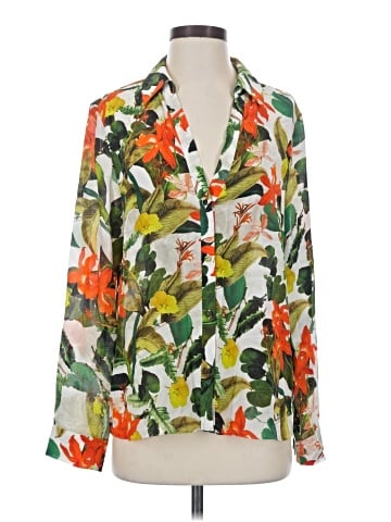 Alice + Olivia 3/4 Sleeve Silk Top (view 1)