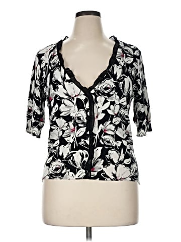White House Black Market 3/4 Sleeve Blouse (view 1)