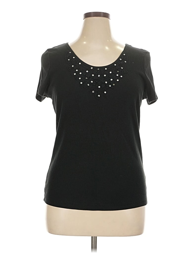 Pre-owned French Laundry Short Sleeve T-shirt In Black
