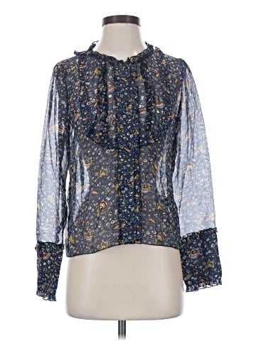 Anna Sui for Anthropologie Long Sleeve Silk Top (view 1)