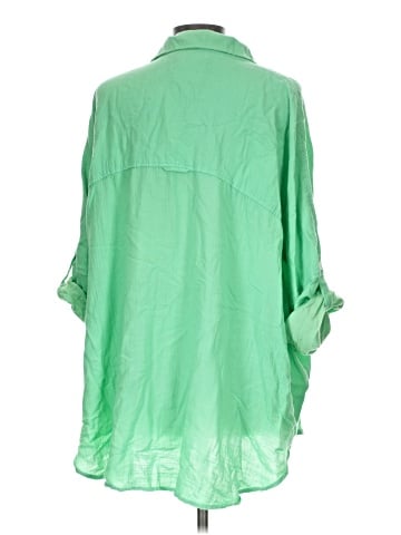 American Eagle Outfitters 3/4 Sleeve Button-Down Shirt (view 2)