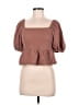 Altar'd State Brown Short Sleeve Blouse Size M - photo 1