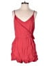 One Clothing 100% Rayon Solid Red Romper Size L - photo 1