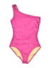 J.Crew Solid Pink One Piece Swimsuit Size 8 - photo 1