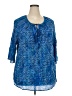 Catherines 100% Cotton Blue 3/4 Sleeve Blouse Size 2X - photo 1
