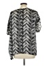 Kasper Chevron-herringbone Silver Short Sleeve Blouse Size L - photo 2
