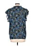 Lands' End 100% Polyester Blue Short Sleeve Blouse Size L - photo 2