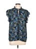 Lands' End 100% Polyester Blue Short Sleeve Blouse Size L - photo 1
